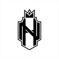 modelo de design de monograma de logotipo hn vetor