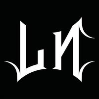 Monograma de logotipo ln com modelo de design de forma abstrata vetor