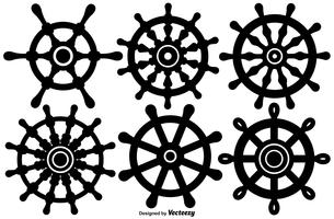 Conjunto de ícones da roda do navio vetorial