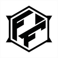 modelo de design de monograma de logotipo ff vetor