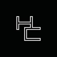 monograma de logotipo hc com modelo de design de estilo de linha vetor