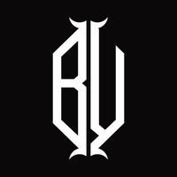monograma de logotipo bv com modelo de design de forma de chifre vetor