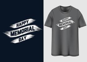 feliz dia do memorial tipografia design de camiseta vetor