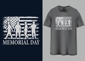 feliz dia do memorial tipografia design de camiseta vetor