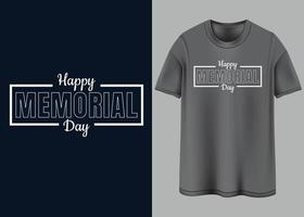 feliz dia do memorial tipografia design de camiseta vetor