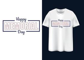 feliz dia do memorial tipografia design de camiseta vetor