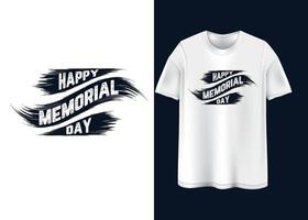 feliz dia do memorial tipografia design de camiseta vetor