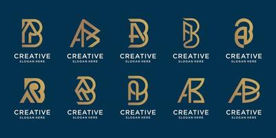 conjunto de pacote de design de letras iniciais criativas a e letras b. design de conjunto de logotipo para sua empresa. vetor