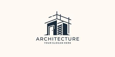 design de logotipo de inspiração de arquitetura. arquitetura, renovação, construção, modelo de logotipo de construção vetor