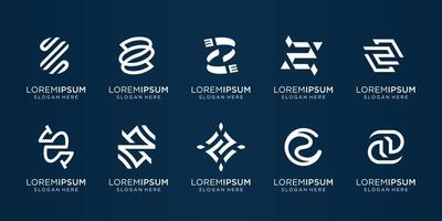 coleção de design de logotipo monograma z. marca de letra z inicial criativa, estilo de arte de linha, resumo. vetor premium