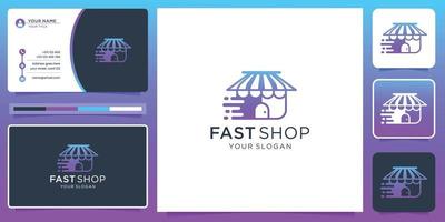 logotipo da loja de inspiração com design de conceito rápido. logotipo da loja rápida para sua empresa, moderna, tecnologia. vetor
