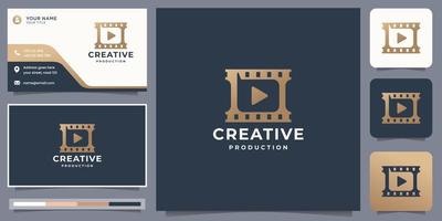 criação de filme criativo jogar logotipo e design de cartão de visita estilo moderno, conceito criativo, inspiração. vetor