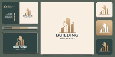 construção de inspiração de logotipo. vetor premium de design de logotipo de arquitetura, construção, casa e propriedade
