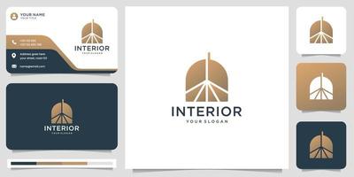 inspiração de cadeira de logotipo de móveis. móveis de design de logotipo, estilo de interiores, modelo de design de móveis. vetor