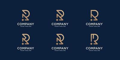 definir a inspiração de design da letra r de ouro do monograma inicial do logotipo para empresa, identidade, corporativo vetor