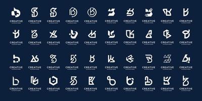 melhor coleção de inspiração de design de logotipo b. mega bundle letra b resumo para negócios da empresa vetor