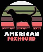 silhueta de foxhound americano design de camiseta vintage e retrô vetor