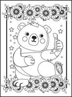 páginas para colorir de urso vetor