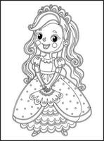 desenhos para colorir princesa vetor