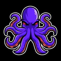 design de logotipo de mascote esport de polvo printkraken vetor