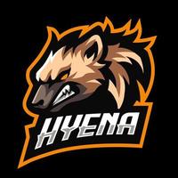 modelo de logotipo de mascote de jogos hiena esport vetor