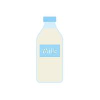 leite em garrafa. elementos para produtos lácteos de design, fazenda de logotipo, mercearia, comida saudável, etc. ilustração em vetor design plano.