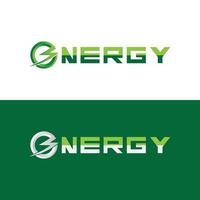 fonte de texto de energia logotipo dinâmico com relâmpago - logotipo de energia moderna vetor