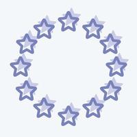 ícone da ue estrelas. relacionado ao símbolo de estrelas. estilo de dois tons. design simples editável. ilustração simples. ícones vetoriais simples vetor