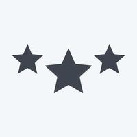 ícone 3 estrelas. relacionado ao símbolo de estrelas. estilo glifo. design simples editável. ilustração simples. ícones vetoriais simples vetor
