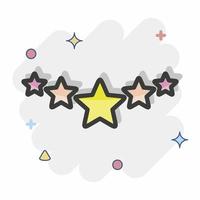 classificação de cinco estrelas do ícone. relacionado ao símbolo de estrelas. estilo cômico. design simples editável. ilustração simples. ícones vetoriais simples vetor