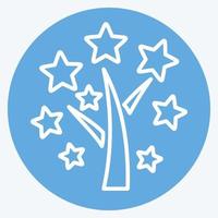 árvore de ícone de estrelas. relacionado ao símbolo de estrelas. estilo de olhos azuis. design simples editável. ilustração simples. ícones vetoriais simples vetor