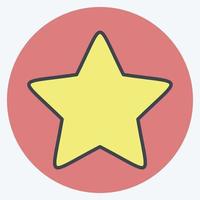ícone estrela 2. relacionado ao símbolo de estrelas. estilo mate de cor. design simples editável. ilustração simples. ícones vetoriais simples vetor