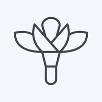 ícone flor 2. relacionado ao símbolo da flora. estilo de linha. ilustração simples. plantar. carvalho. folha. rosa vetor