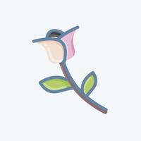 ícone rosa. relacionado ao símbolo da flora. estilo rabisco. ilustração simples. plantar. carvalho. folha. rosa vetor