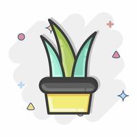 ícone planta 2. relacionado ao símbolo da flora. estilo cômico. ilustração simples. plantar. carvalho. folha. rosa vetor