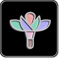 ícone flor 2. relacionado ao símbolo da flora. estilo brilhante. ilustração simples. plantar. carvalho. folha. rosa vetor