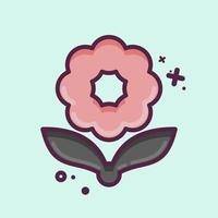flor de ícone. relacionado ao símbolo da flora. estilo mbe. ilustração simples. plantar. carvalho. folha. rosa vetor