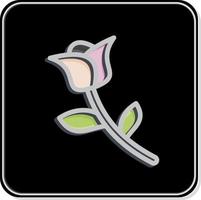 ícone rosa. relacionado ao símbolo da flora. estilo brilhante. ilustração simples. plantar. carvalho. folha. rosa vetor