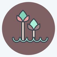 ícone tulipas 2. relacionados ao símbolo da flora. estilo mate de cor. ilustração simples. plantar. carvalho. folha. rosa vetor