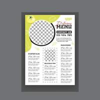 modelo de menu de restaurante de fast food vetor