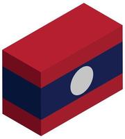 bandeira nacional do laos - renderização 3d isométrica. vetor