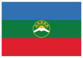 bandeira nacional de karachay-cherkessia - ícone de cor plana. vetor