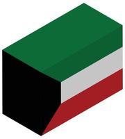 bandeira nacional do kuwait - renderização 3d isométrica. vetor
