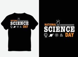 design de camiseta de tipografia do dia da ciência com vetor