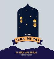 banner de postagem de mídia social isra miraj com vetor