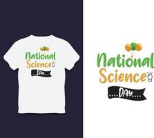 design de camiseta de tipografia do dia da ciência com vetor