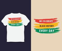 design de camiseta do mês da história negra com vetor