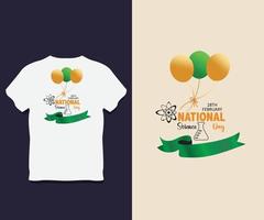 design de camiseta de tipografia do dia da ciência com vetor