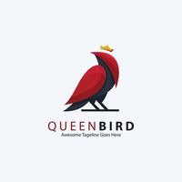 logotipo de vetor de pássaro rainha, inspiração de modelo de logotipo.