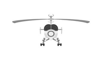 helicóptero isolado. vista frontal. ilustração em vetor estilo simples.